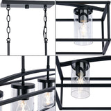 Progress Lighting Swansea 4-Light Matte Black Transitional Outdoor Chandelier