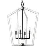 Progress Lighting Galloway 4-Light Matte Black Farmhouse Chandelier