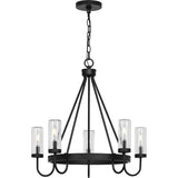 Progress Lighting Swansea 5-Light Matte Black Transitional Outdoor Chandelier