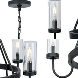 Progress Lighting Swansea 5-Light Matte Black Transitional Outdoor Chandelier