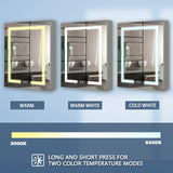 WELLFOR V3 24-in x 30-in Lighted LED Surface/Recessed Mount Aluminum Mirrored Soft Close Medicine Cabinet with Outlet