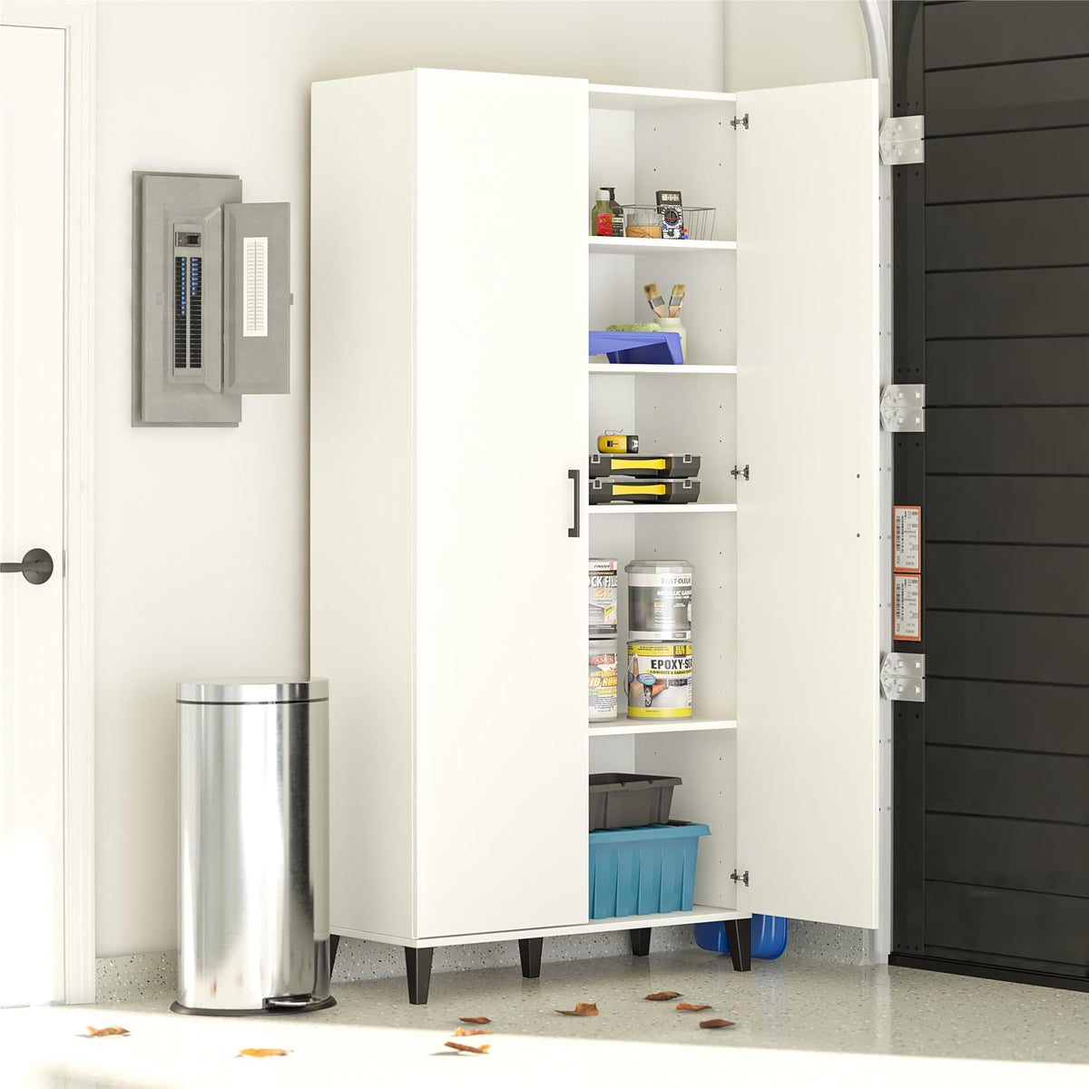 Ameriwood Home Flex 35.67-in W x 76.65-in H x 15.39-in D Freestanding Composite Wood Garage Cabinet in White
