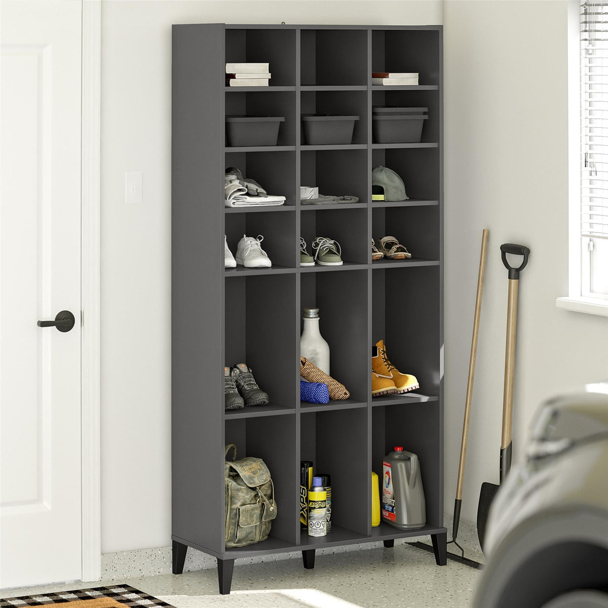 Ameriwood Home Flex 35.67-in W x 76.65-in H x 15.39-in D Freestanding Composite Wood Garage Cabinet in Gray