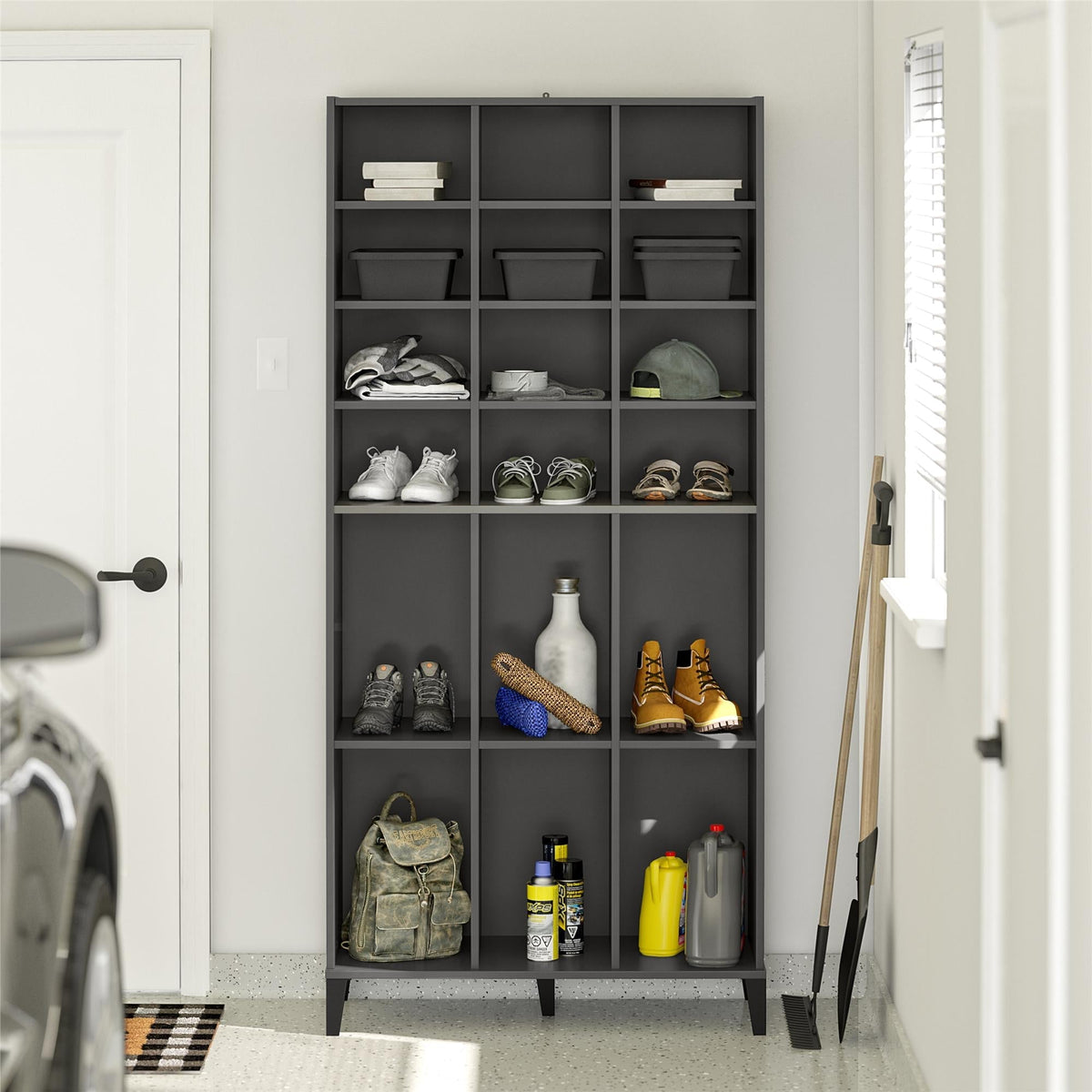 Ameriwood Home Flex 35.67-in W x 76.65-in H x 15.39-in D Freestanding Composite Wood Garage Cabinet in Gray