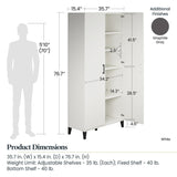 Ameriwood Home Flex 35.67-in W x 76.65-in H x 15.39-in D Freestanding Composite Wood Garage Cabinet in White