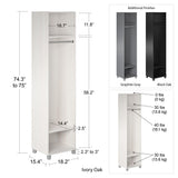 Ameriwood Home Camberly 18.23-in W x 74.25-in H x 15.4-in D Freestanding Composite Wood Garage Cabinet in Gray