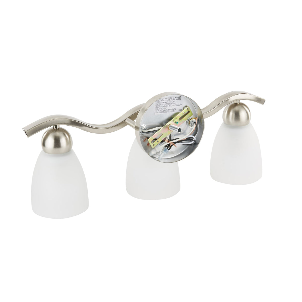 Portfolio Paces 3-Light Brushed Nickel Modern/Contemporary Vanity Light, 19.2-in Wide