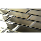 Reflections Gold Beveled Subway 3 in. x 12 in. Glass Mirror Wall Tile (1 sq. ft. )