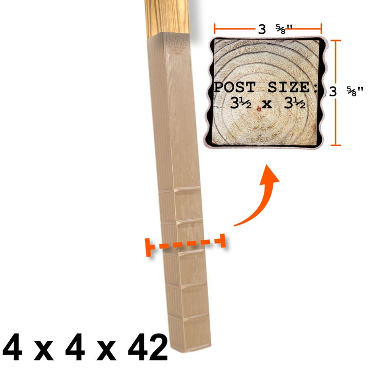 Post Protector Decay Protection 3.5-in x 3.5-in x 3-1/2-ft Cedar Tone Deck Post Sleeve