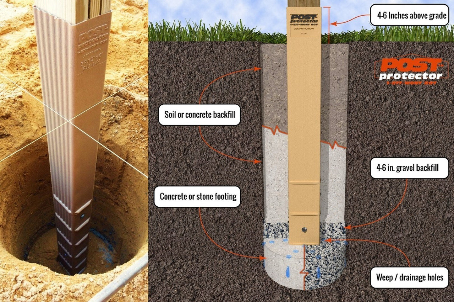 Post Protector Decay Protection 5.5-in x 5.5-in x 3-1/2-ft Cedar Tone Deck Post Sleeve