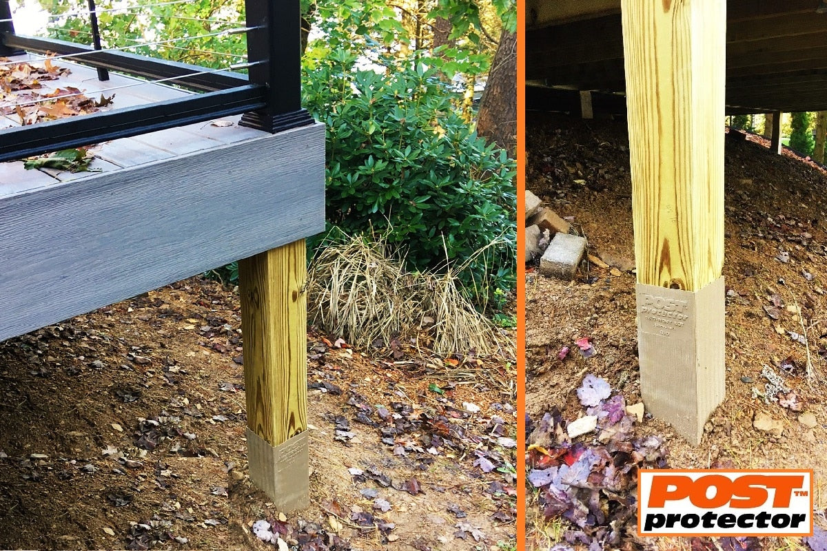 Post Protector Decay Protection 5.5-in x 5.5-in x 5-ft Cedar Tone Deck Post Sleeve