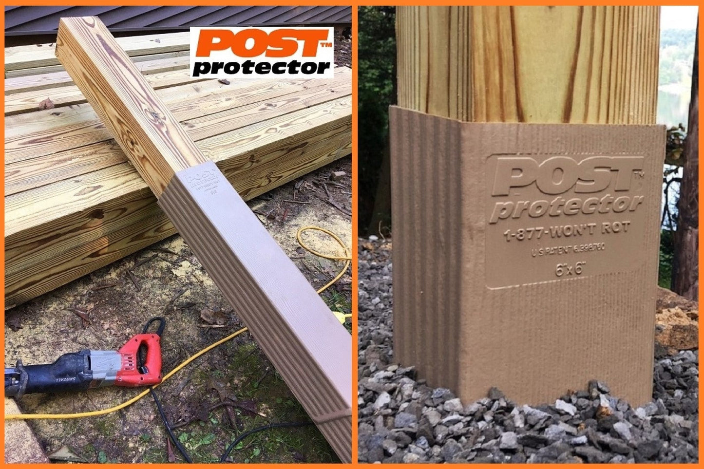 Post Protector Decay Protection 3.5-in x 3.5-in x 3-1/2-ft Cedar Tone Deck Post Sleeve