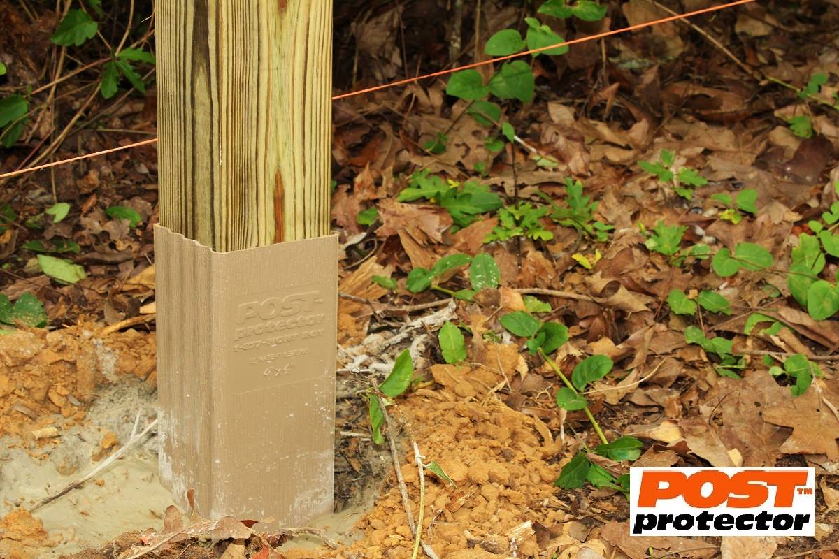 Post Protector Decay Protection 3.5-in x 3.5-in x 3-ft Cedar Tone Deck Post Sleeve