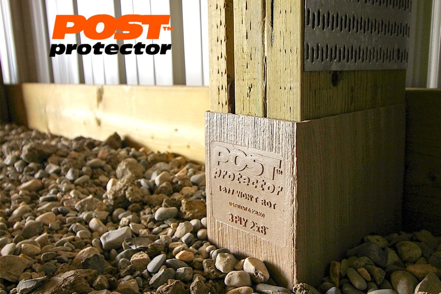 Post Protector Decay Protection 5.5-in x 3.5-in x 5-ft Cedar Tone Deck Post Sleeve