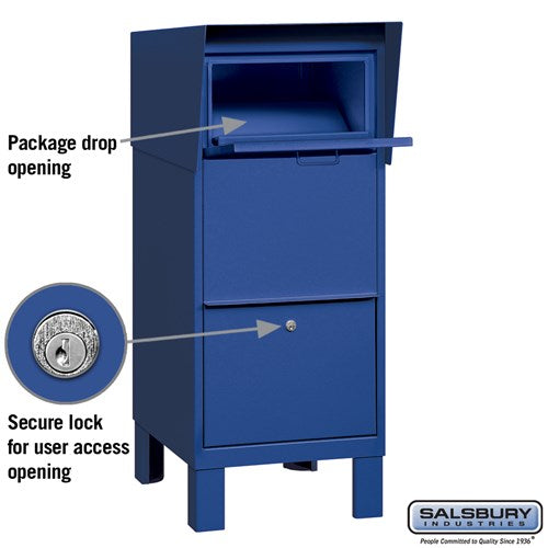 Blue Courier Box with Secure Locking Mechanism