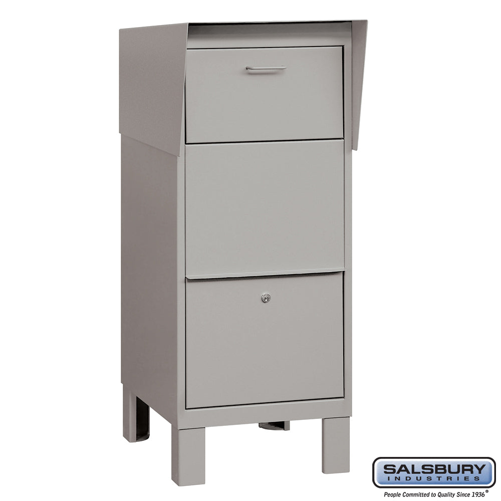 Gray Courier Box with Secure Locking Mechanism
