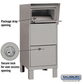Gray Courier Box with Secure Locking Mechanism