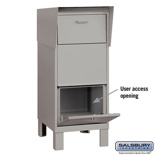 Gray Courier Box with Secure Locking Mechanism