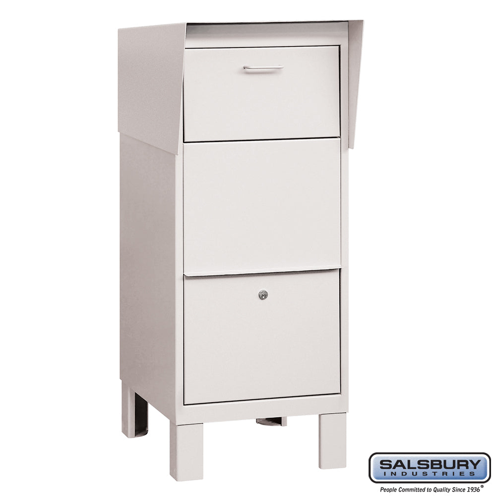 Durable White Courier Box with Secure Locking Mechanism