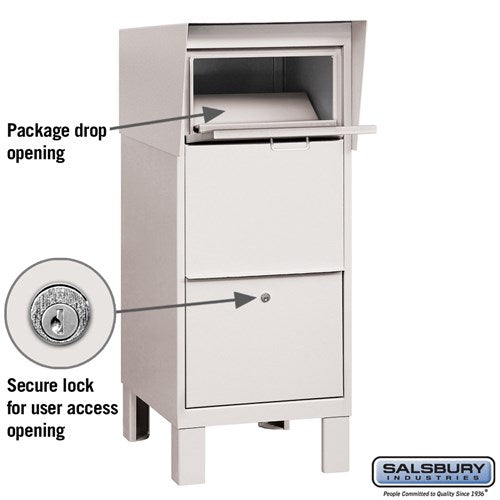 Durable White Courier Box with Secure Locking Mechanism
