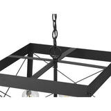 Progress Lighting Bradberry 5-Light Matte Black Farmhouse Square Medium Hanging Pendant Light