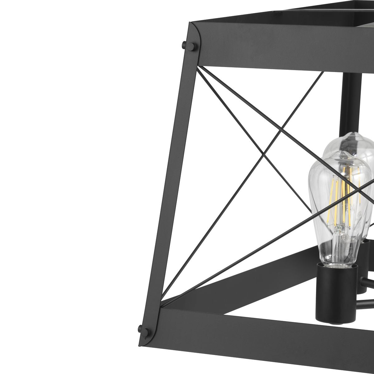 Progress Lighting Bradberry 5-Light Matte Black Farmhouse Square Medium Hanging Pendant Light