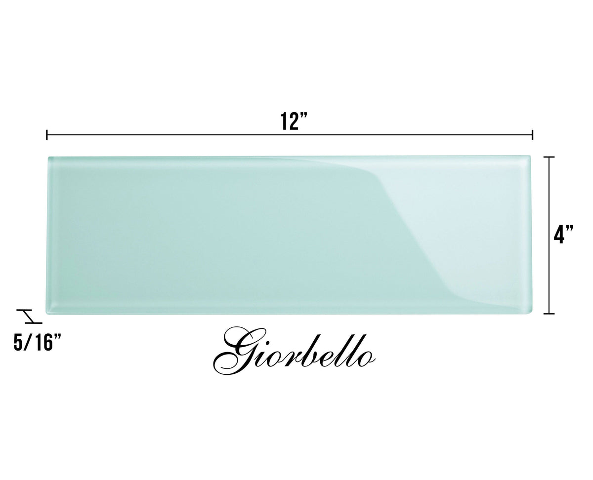 Giorbello (Sample) 4x12 glass subway tiles Baby Blue 3-in x 6-in Glossy Glass Brick Subway Wall Tile