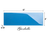 Giorbello Classic Premium Mediterranean Blue 4-in x 12-in Glossy Glass Subway Wall Tile (5-sq. ft/ Carton)