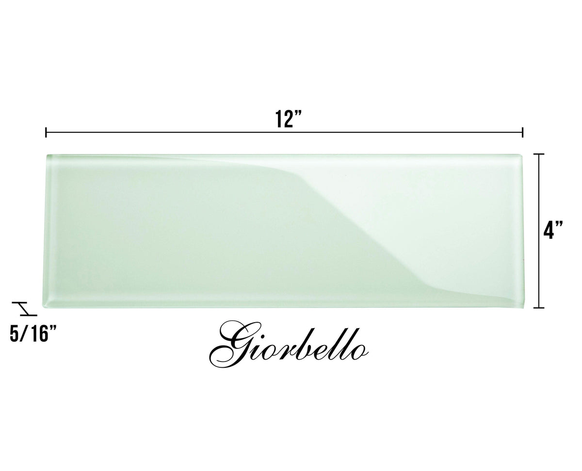 Giorbello Classic Premium Winter Sage 4-in x 12-in Glossy Glass Subway Wall Tile (5-sq. ft/ Carton)