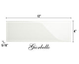 Giorbello (Sample) 4x12 glass subway tiles Alabaster White 4-in x 12-in Glossy Glass Brick Subway Wall Tile