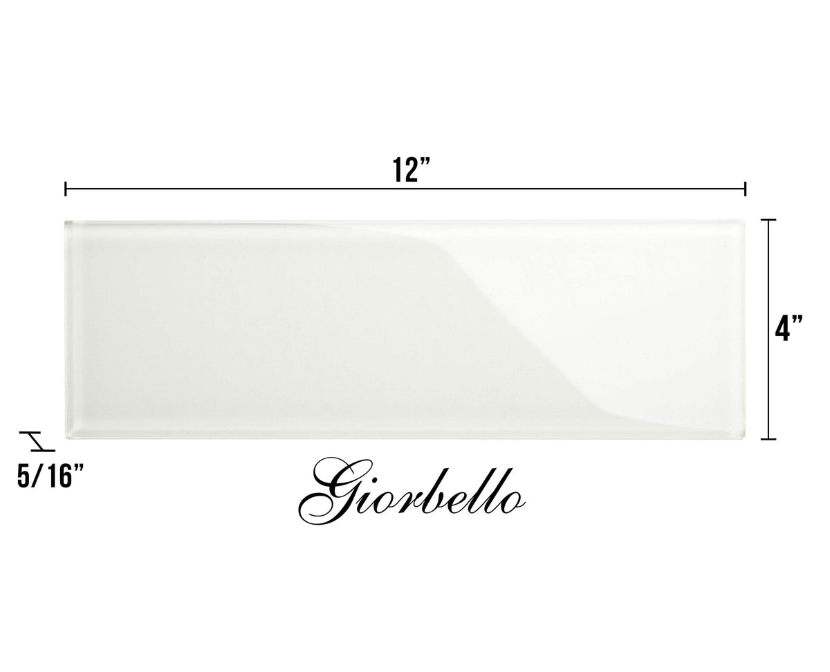Giorbello Classic Premium Agreeable Gray 4-in x 12-in Glossy Glass Subway Wall Tile (5-sq. ft/ Carton)
