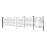 Zippity Outdoor Products 5 Panels 3-ft H x 3-ft W Black Galvanized Iron Scallop No Dig Garden Fence Panel