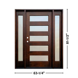 Greatview Doors Mahogany Stained Prehung Single Front Door with Sidelights