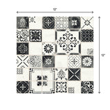American Olean Genuine Stone Moroccan Black and White 12-in x 12-in Glazed Natural Travertine Mosaic Wall Tile (0.97-sq ft)