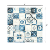 American Olean Genuine Stone Moroccan Blue 12-in x 12-in Glazed Travertine Mosaic Wall Tile, 0.97-sq ft Sheet