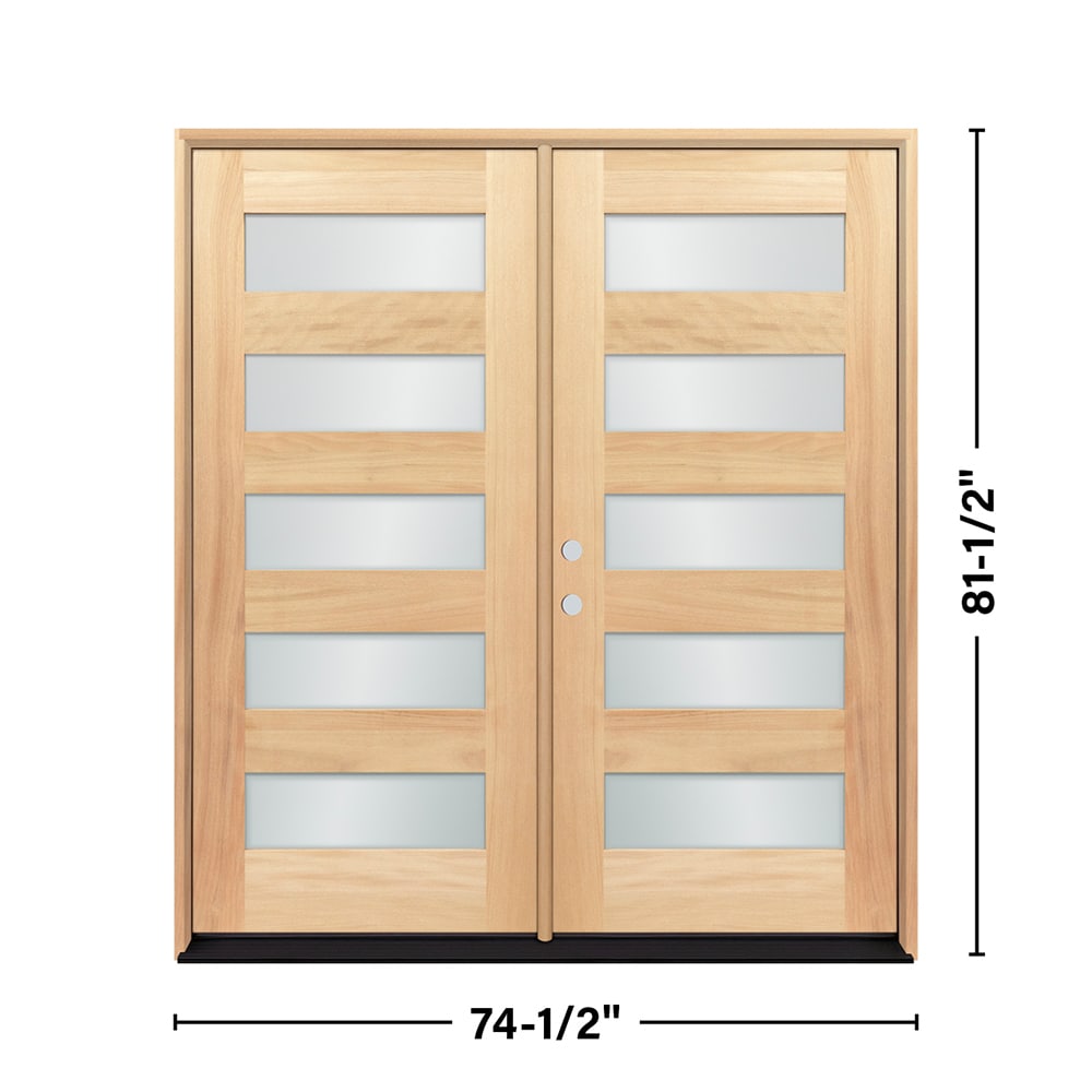 Greatview Doors 72x80 Mahogany Prehung Double Front Door with Privacy Glass