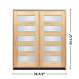 Greatview Doors 72x80 Mahogany Prehung Double Front Door with Privacy Glass