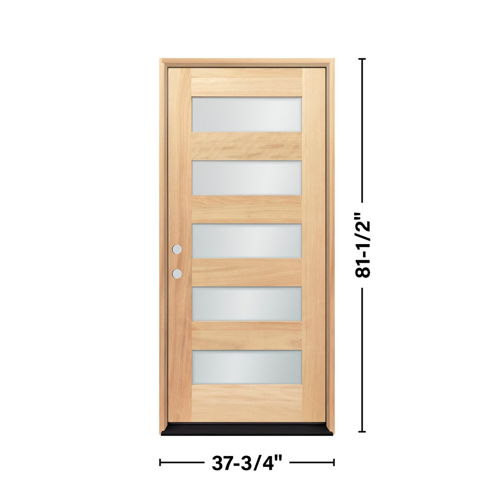 Greatview Doors 36x80 Mahogany Full Lite Prehung Entry Door with Frosted Glass