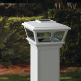 Deckorators 4-in x 4-in 2.4-Lumen 1-Watt White Battery-operated LED Outdoor Post Cap Light (6500 K)