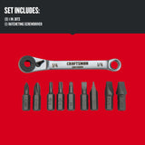 CRAFTSMAN 10-Piece Steel Handle Ratcheting Multi-Bit Screwdriver Set