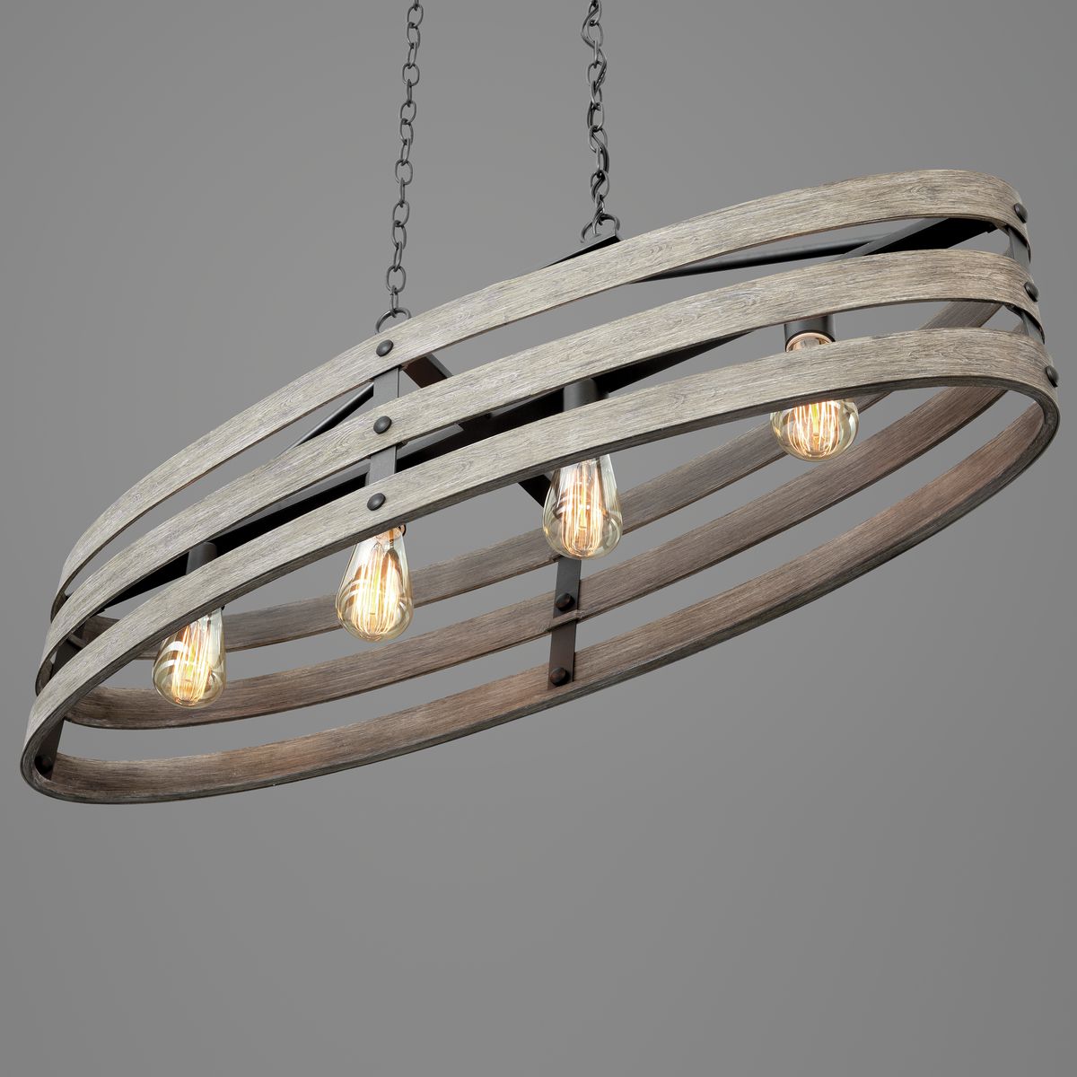 Progress Lighting Gulliver 4-Light Graphite Farmhouse Linear Large Hanging Kitchen Island Light