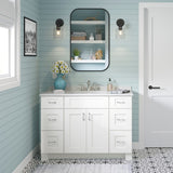 allen + roth Aveley 15-in W x 30.125-in H x 12-in D Linen Wall Fully Assembled Cabinet (Flat Panel Shaker Door Style)