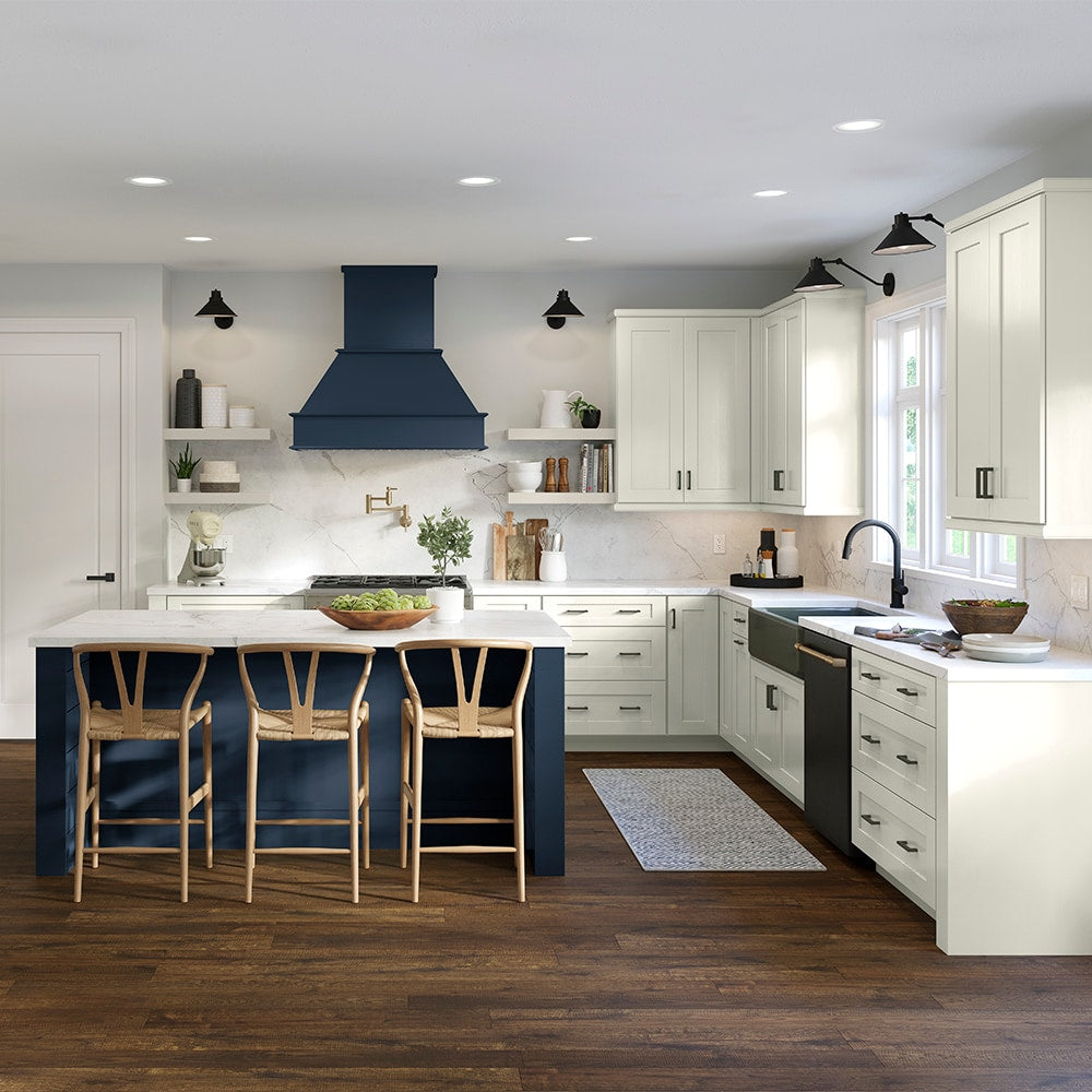 allen + roth Aveley 15-in W x 30.125-in H x 12-in D Linen Wall Fully Assembled Cabinet (Flat Panel Shaker Door Style)