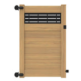 Freedom Barington Boardwalk/Newbeck Boardwalk 6-ft H x 4-ft W Woodgrain Cypress Vinyl Fence Gate Kit (Unassembled)