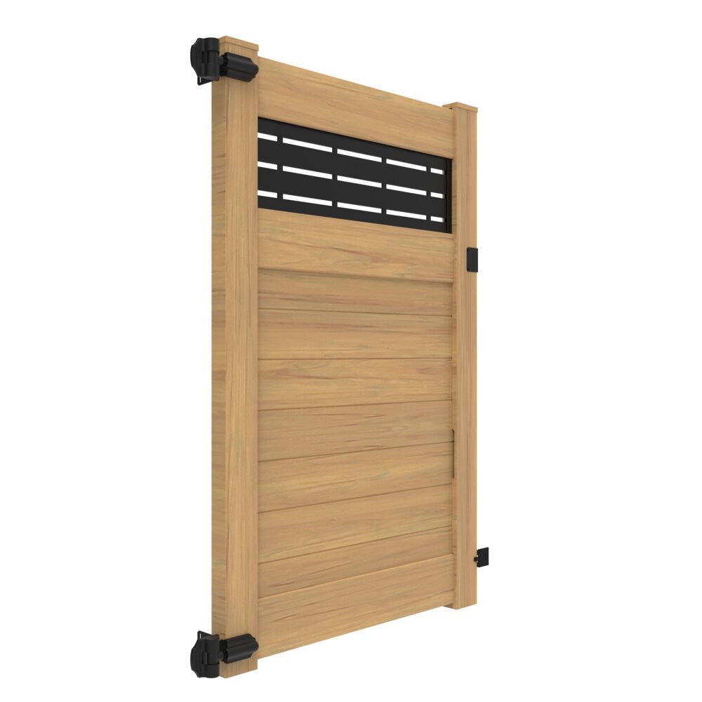 Freedom Barington Boardwalk/Newbeck Boardwalk 6-ft H x 4-ft W Woodgrain Cypress Vinyl Fence Gate Kit (Unassembled)