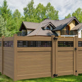 Freedom Barington Boardwalk/Newbeck Boardwalk 6-ft H x 4-ft W Woodgrain Cypress Vinyl Fence Gate Kit (Unassembled)