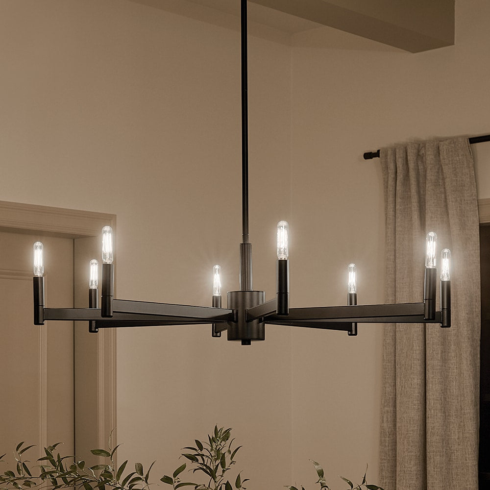 Kichler Erzo 8-Light Black Modern/Contemporary Chandelier