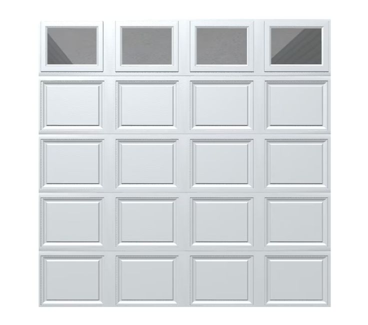 Wayne Dalton Classic Steel Model 9100 9-ft x 8-ft Insulated White Single Garage Door with Windows