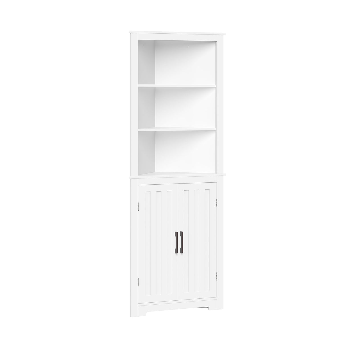 RiverRidge Monroe 24.69-in x 63.81-in x 12.5-in White Freestanding Corner Linen Cabinet