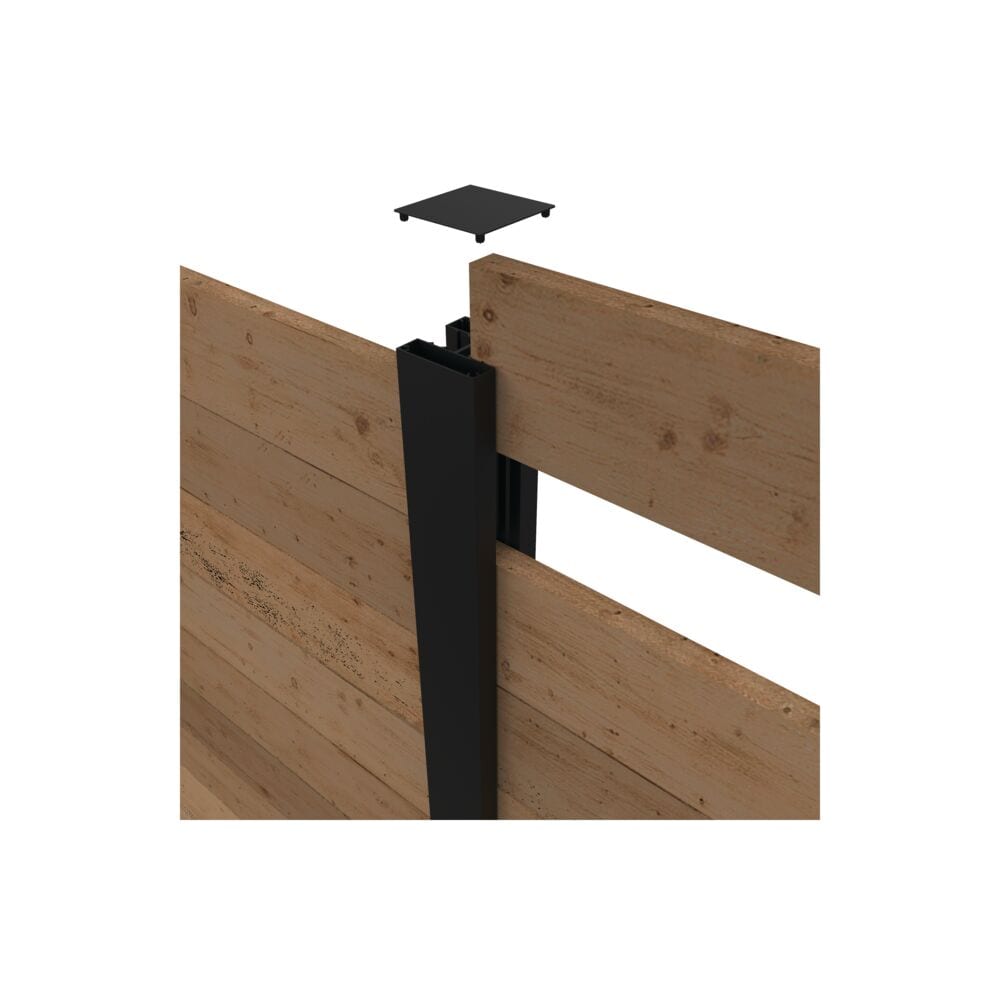 Freedom Alloy Mixed Material 8-ft H x 3-in W Matte Black Aluminum Privacy Line Fence Post